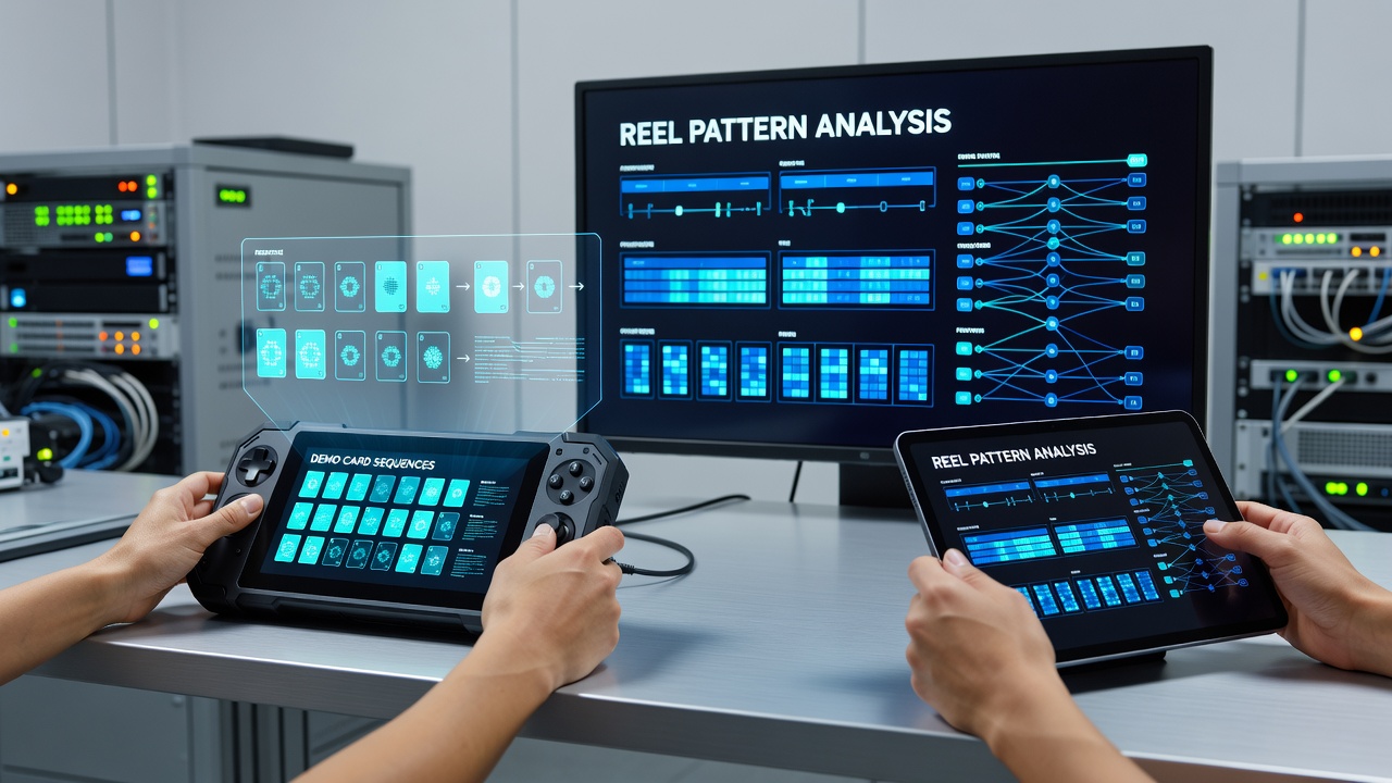 Mobile Schnittstelle mit Walzenmustern und Kartensequenzen in einer Simulationsumgebung